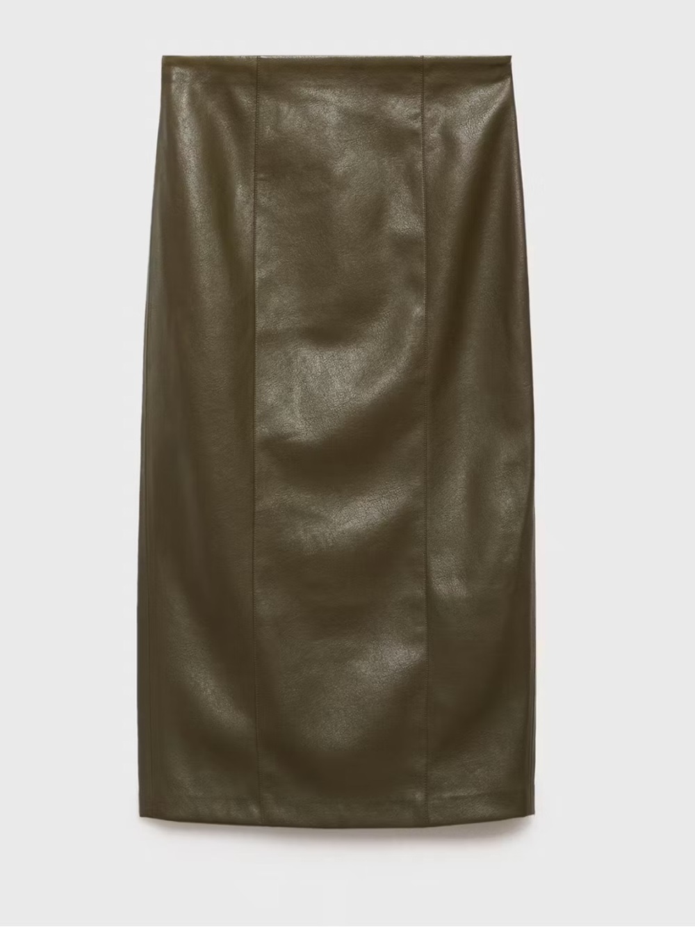 Mango faux leather pencil skirt. Khaki size 4